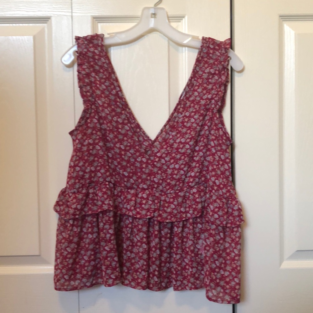 Flowy Floral American Eagle tank